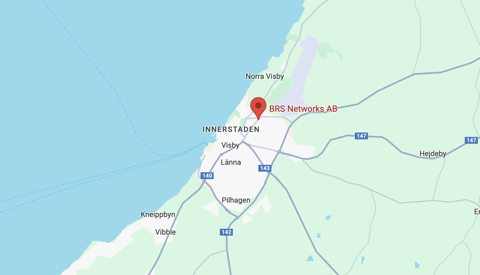 Bild med länk till google maps som visar BRS Networks besöksadress: 
Broväg 10C
621 40 Visby